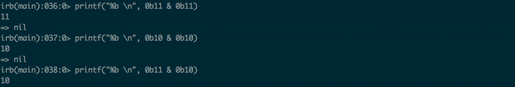 Each pair of bits is anded separately