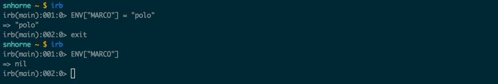 When a process shuts down, its environment variables are lost