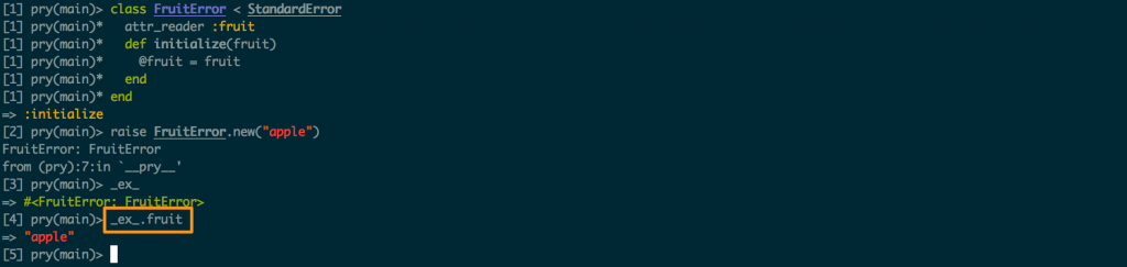 Custom exceptions in pry