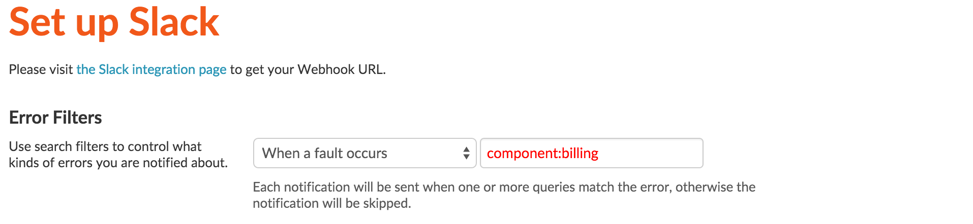 Screenshot of alert routing rule
