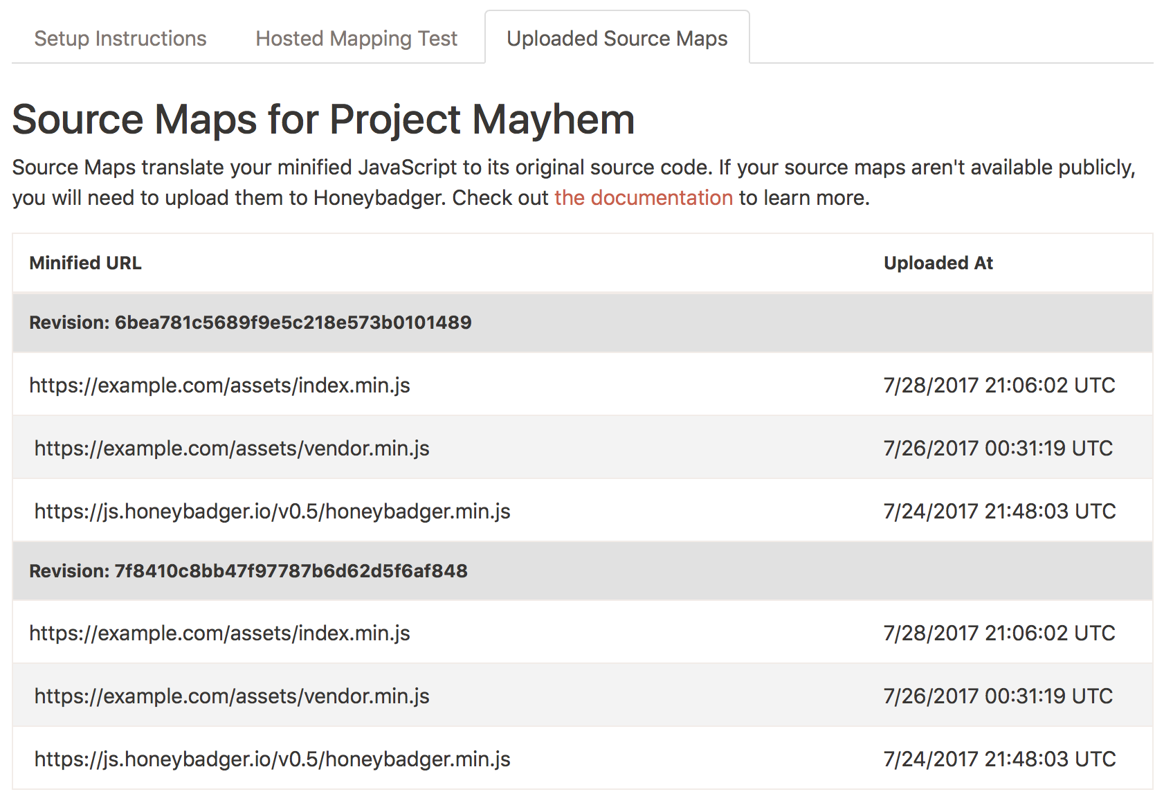 Java Script Source Map Uploads