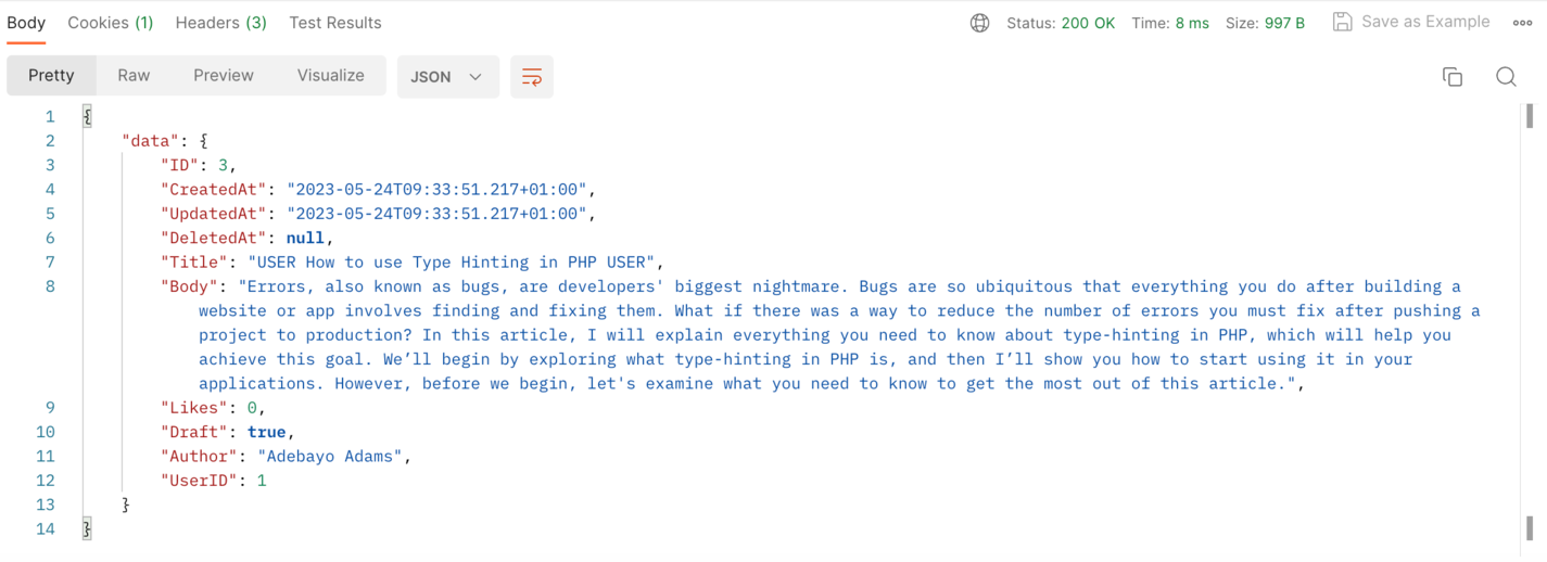 create post with userid