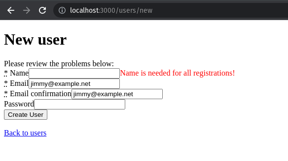 Custom Error Message