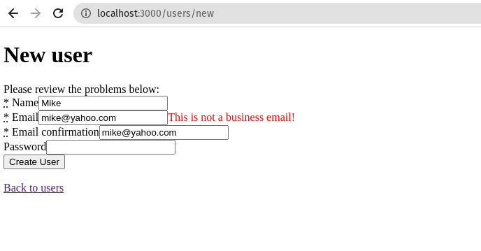 Custom Validator Error