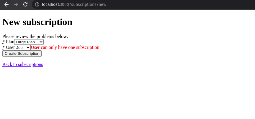Uniqueness Validation Error