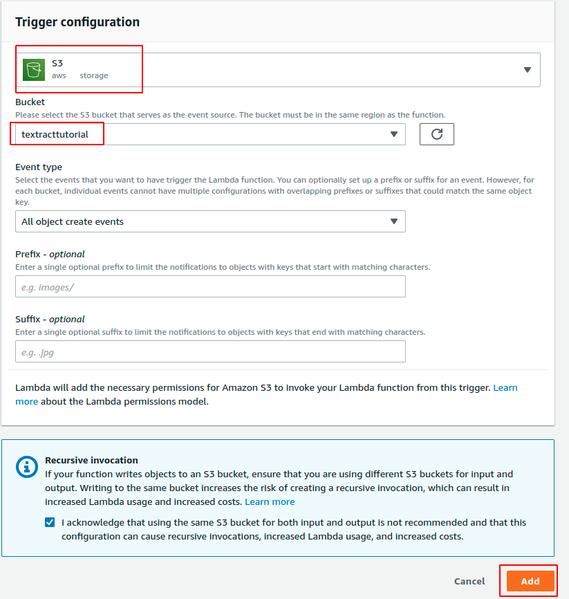 Trigger configuration