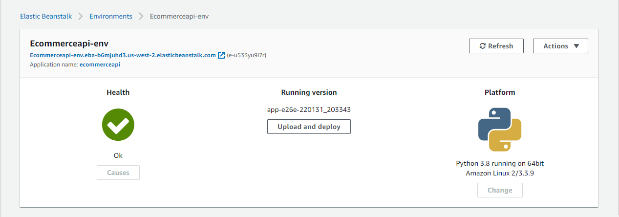 Elastic Beanstalk deployment environment