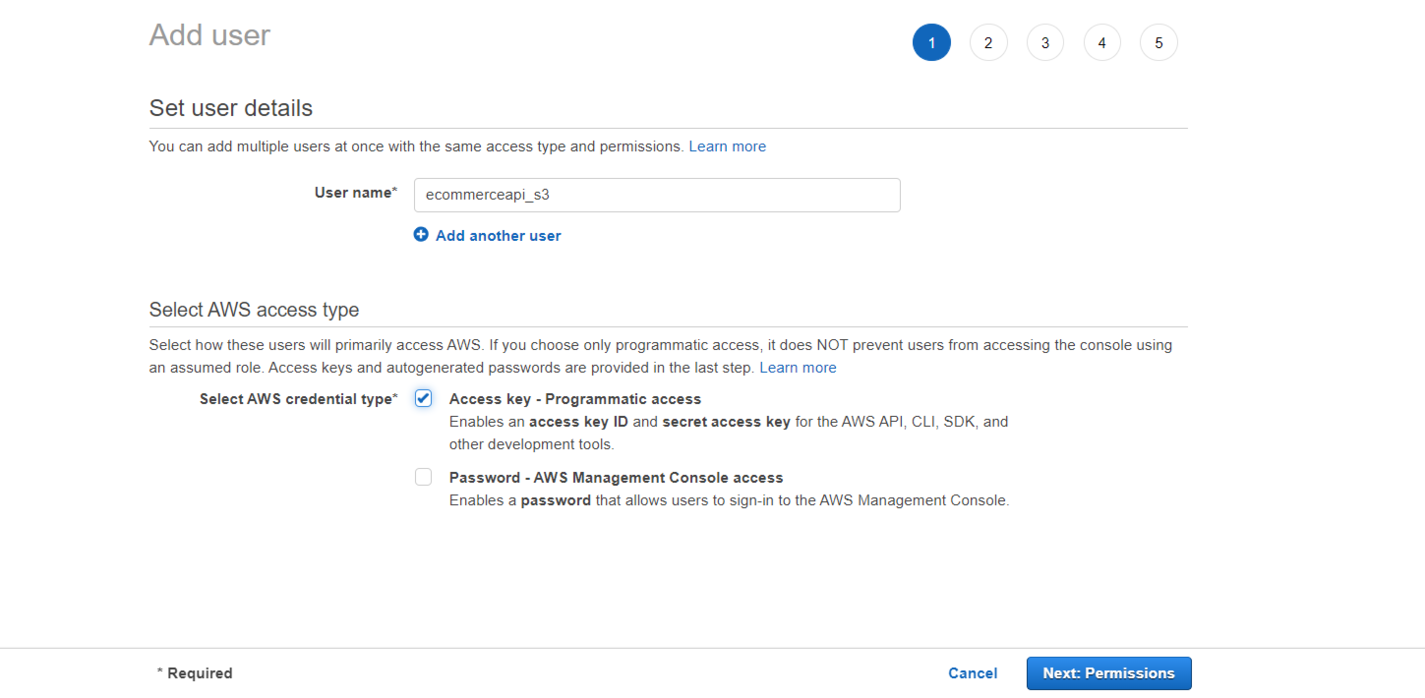 Creating an IAM user