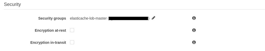 ElastiCache security settings