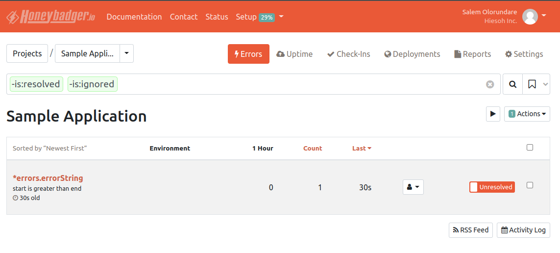 Honeybadger error page