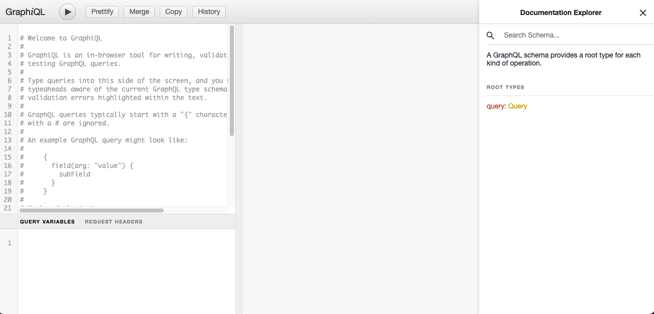 Screenshot of GraphiQL