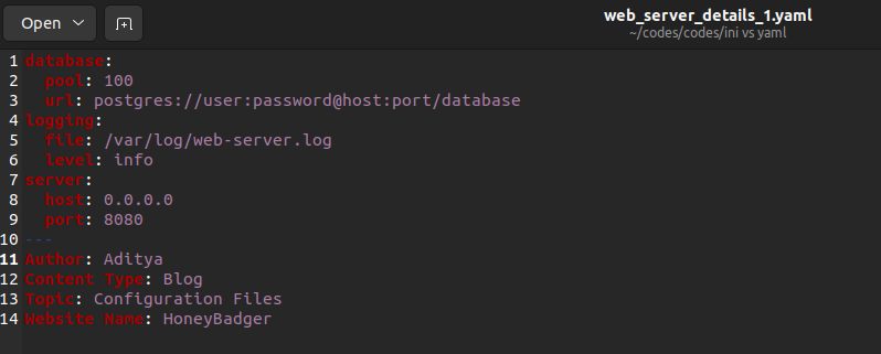YAML file with multiple documents