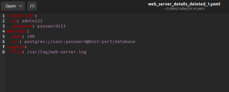 YAML File after deletion