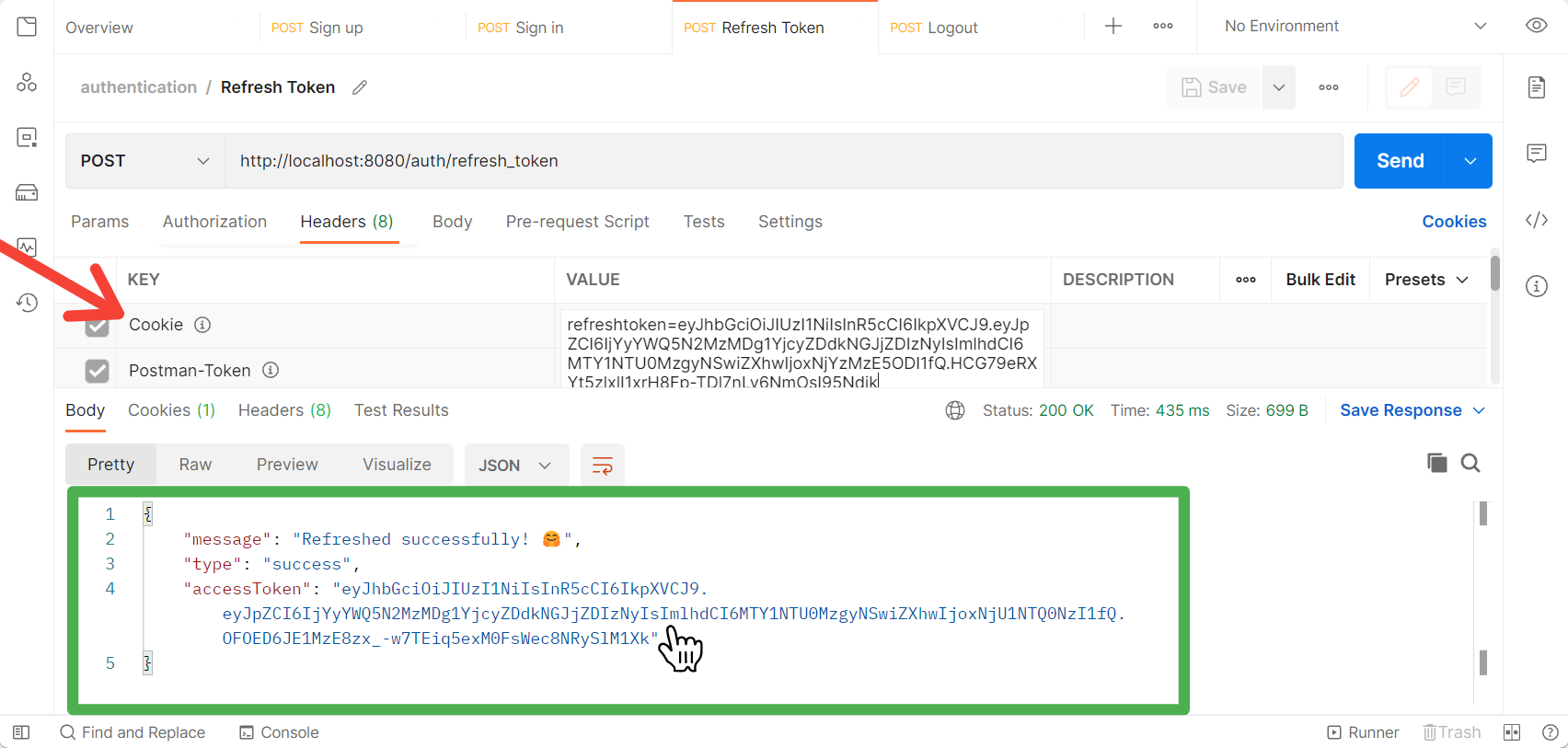 sending request to get a new access token