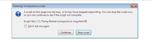 An unresponsive page