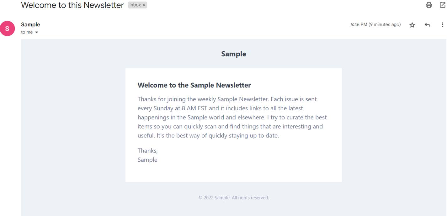 Subscribers-welcome-mail