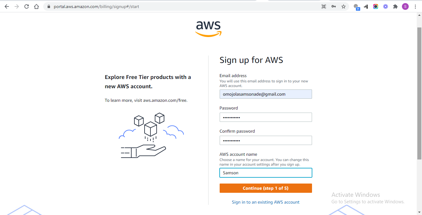Sign up for AWS