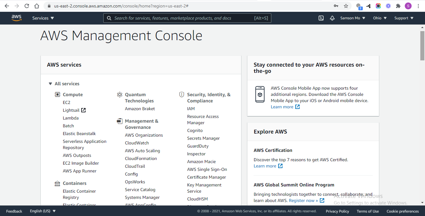 List of AWS services