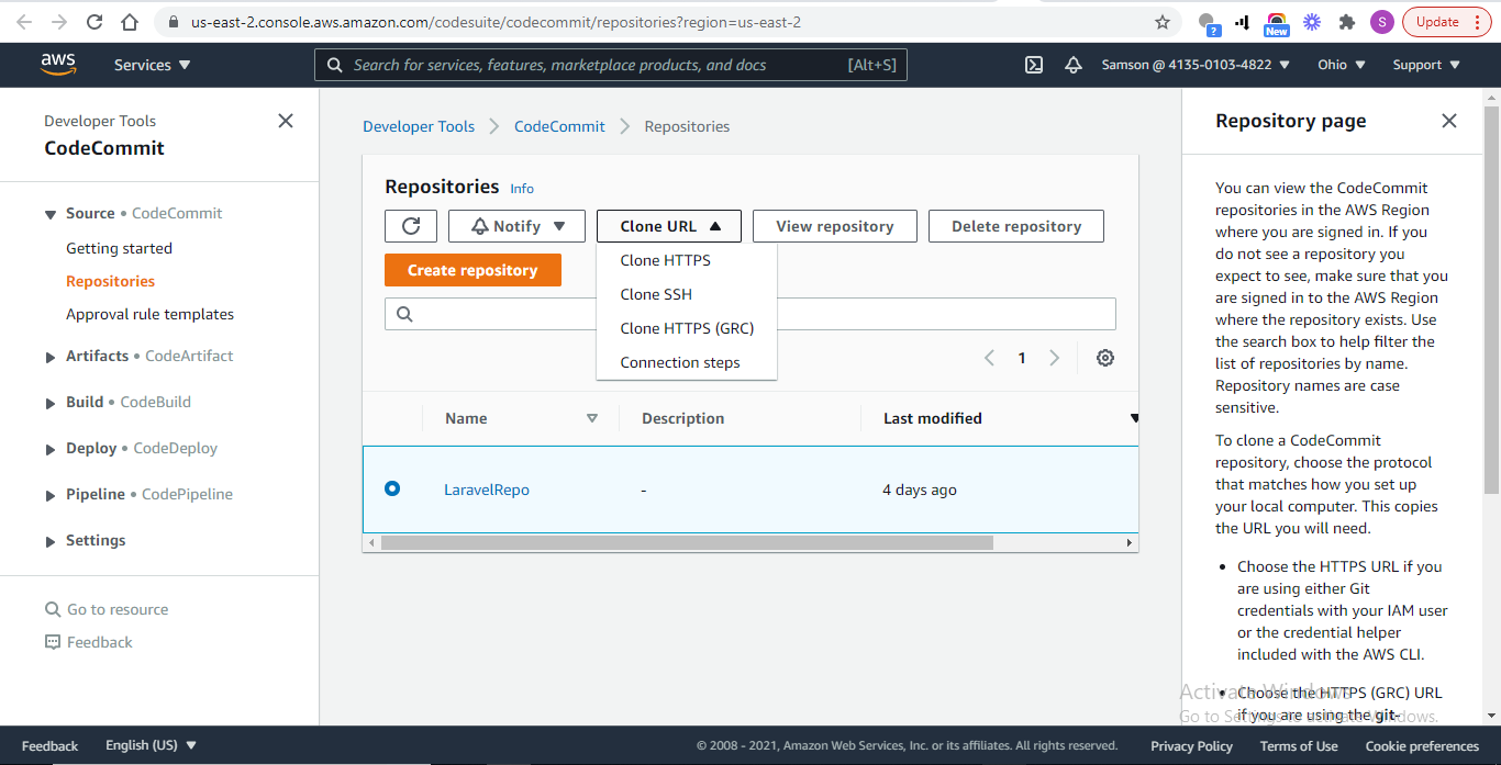 Under Clone URL, select the SSH option