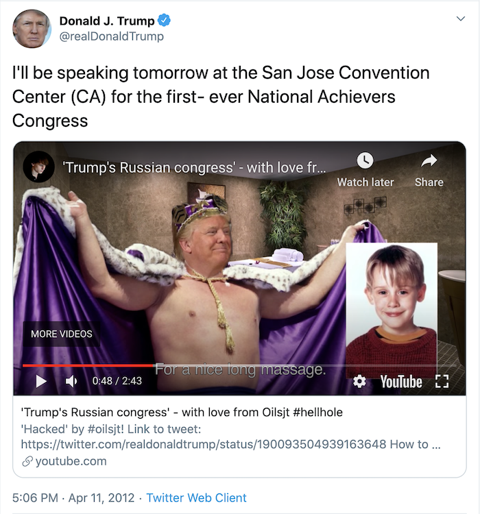 Trump's tweet hijacked by hacker