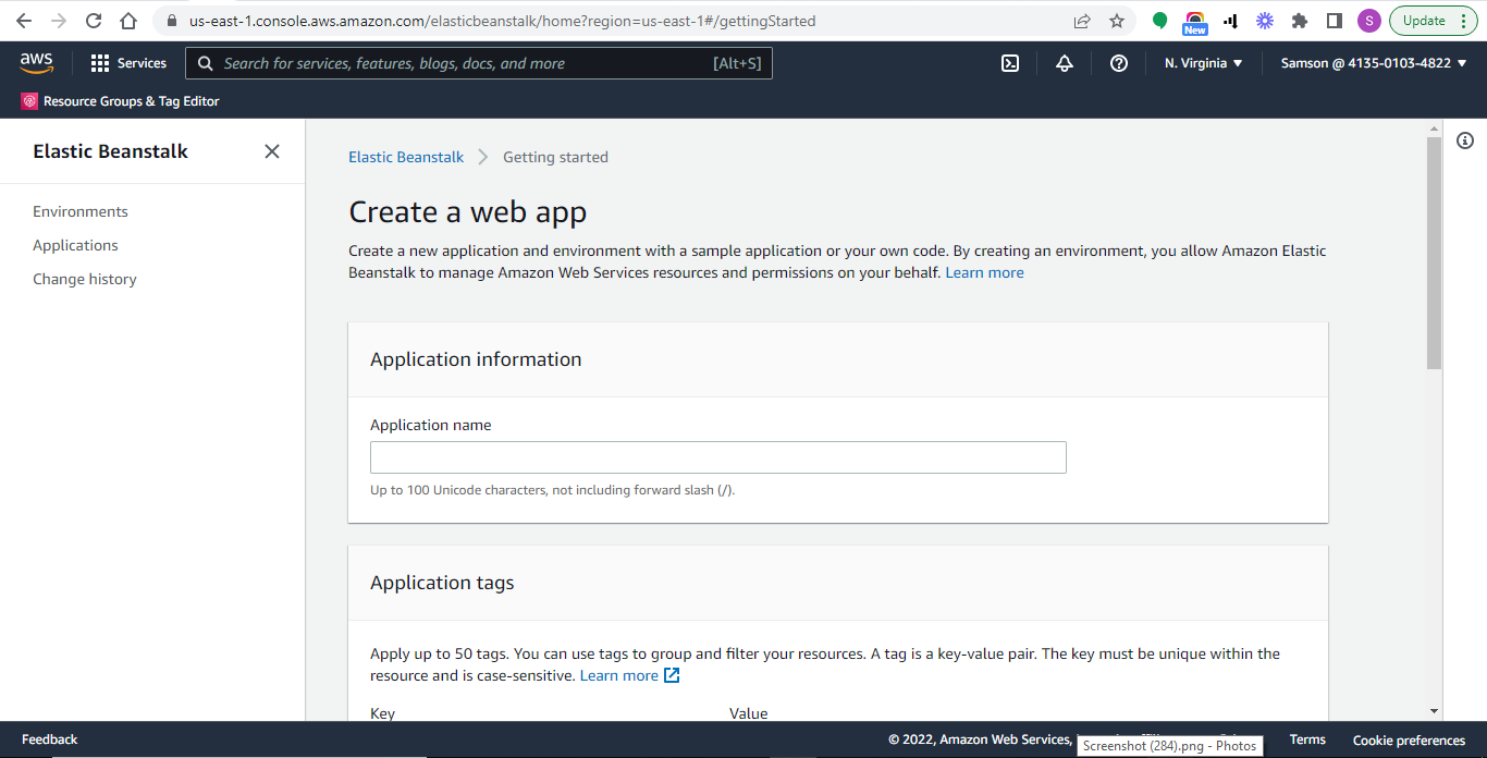 Create an Elastic Beanstalk application