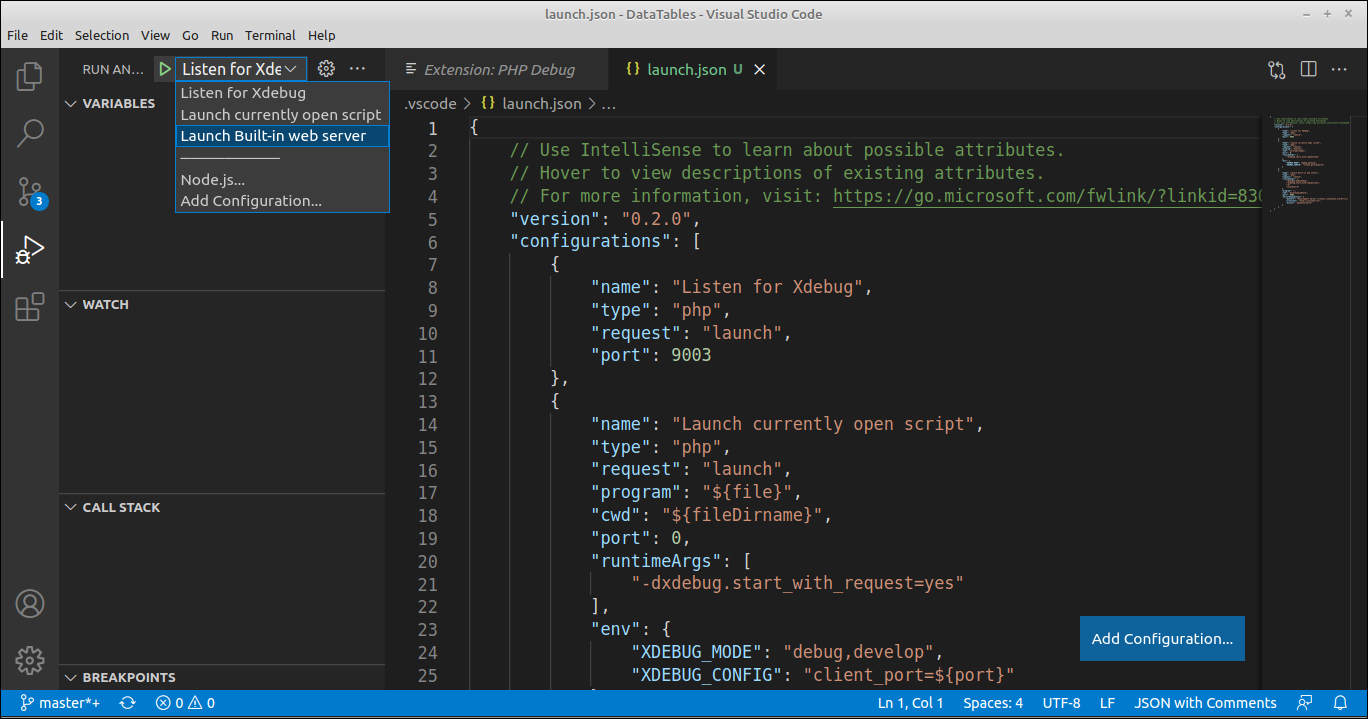 Launch Built-in web server