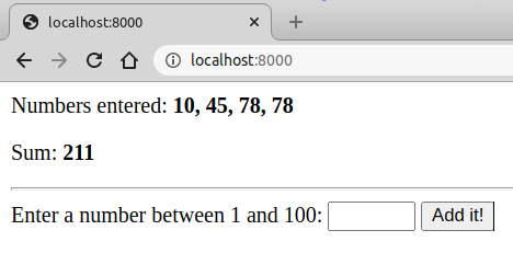 A form to input a new number