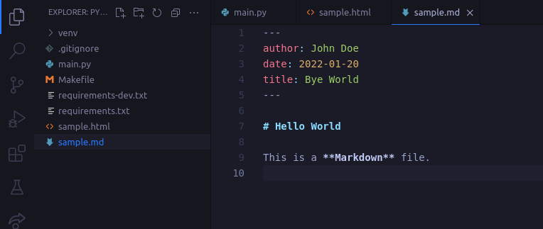 Updated Markdown front matter data.