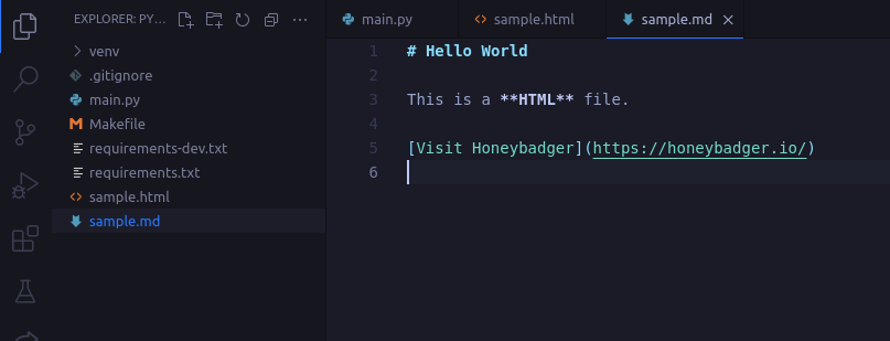 HTML file to Markdown file.