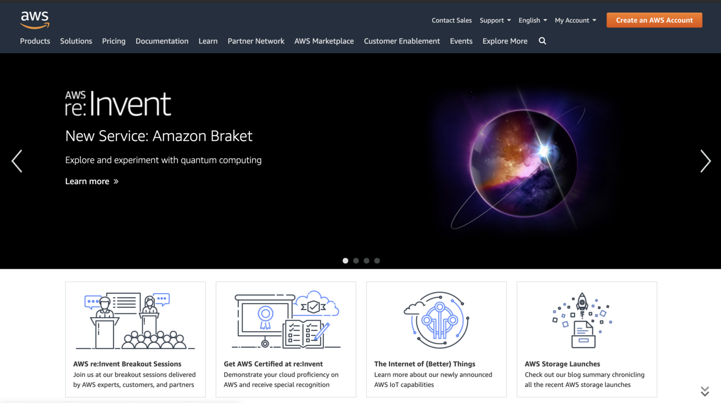AWS Home Page