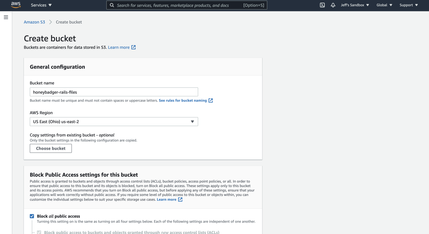 A screenshot of the S3 Bucket Creation Wizard