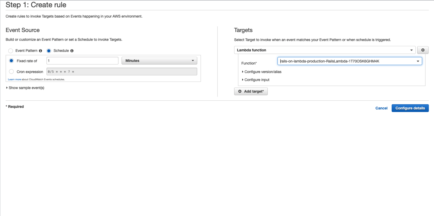 create cloudwatch rule