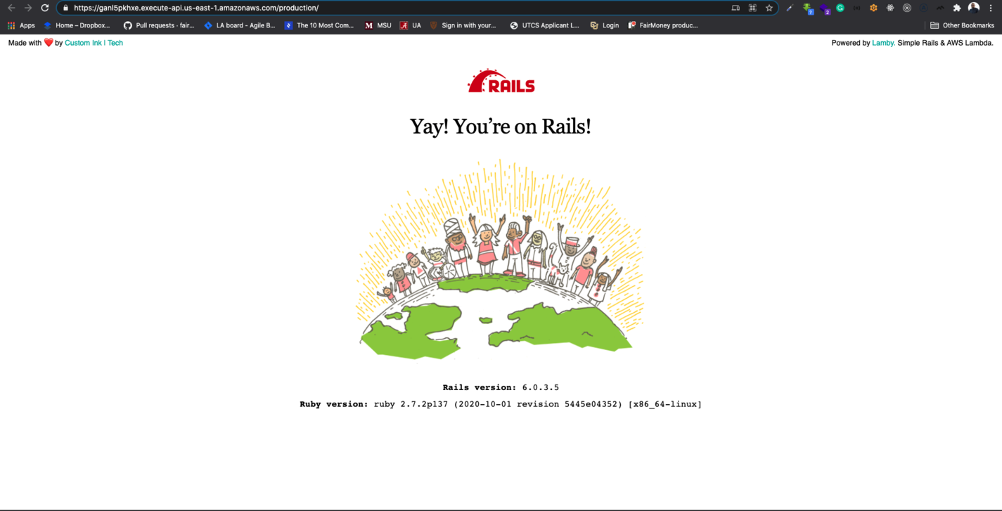 Rails welcome page