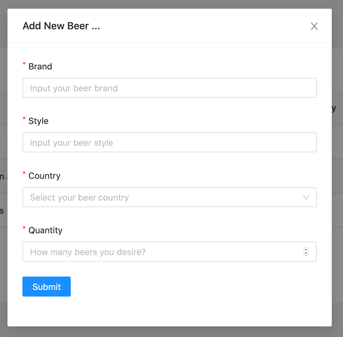 Adding new beers to the catalog