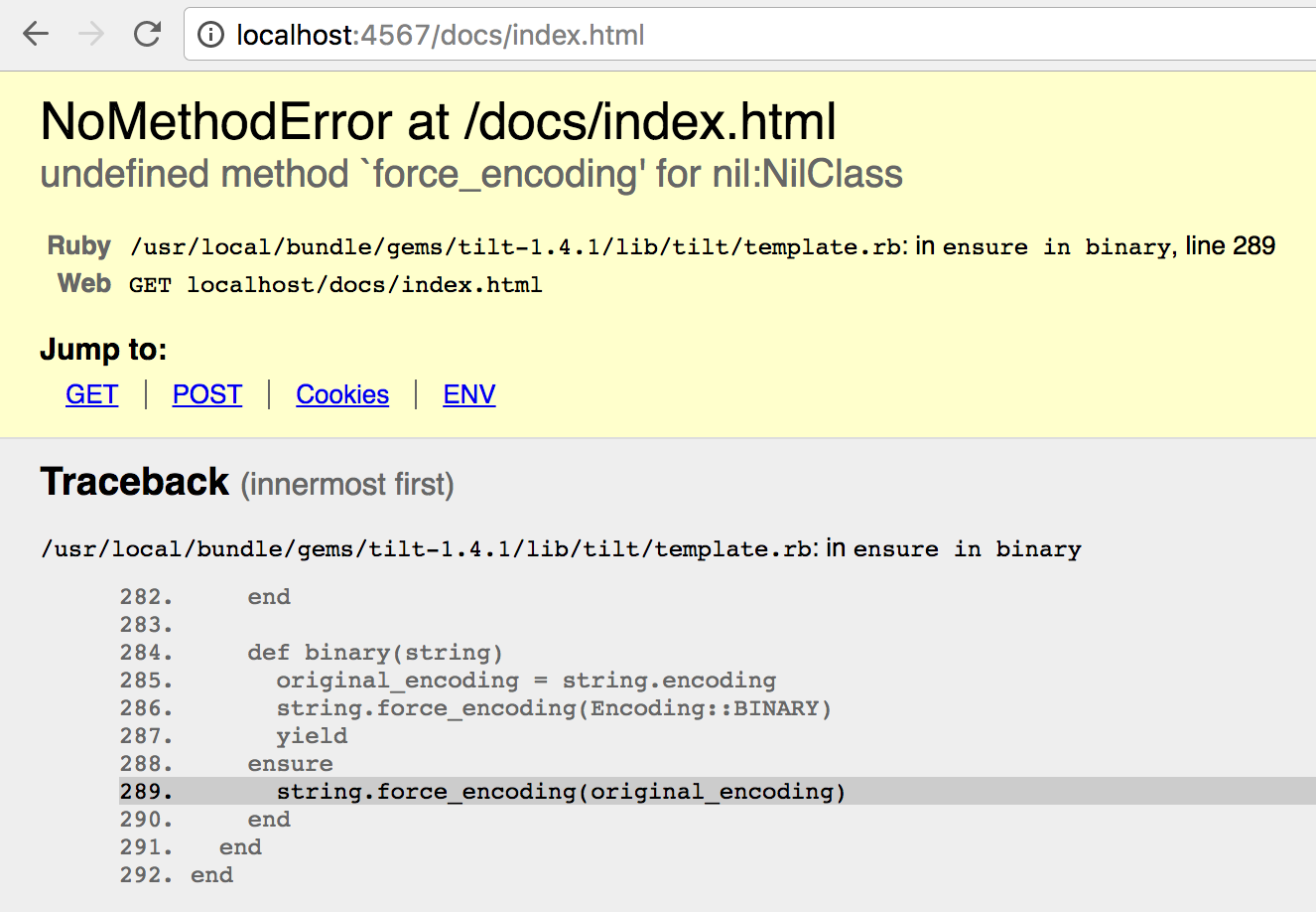 NoMethodError exception
