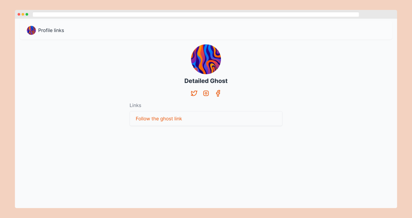 detailed ghost user profile page
